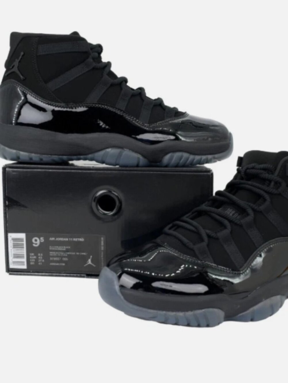 Nike Air Jordan 11 Retro Full Black Patent Leather Unisex Sneakers